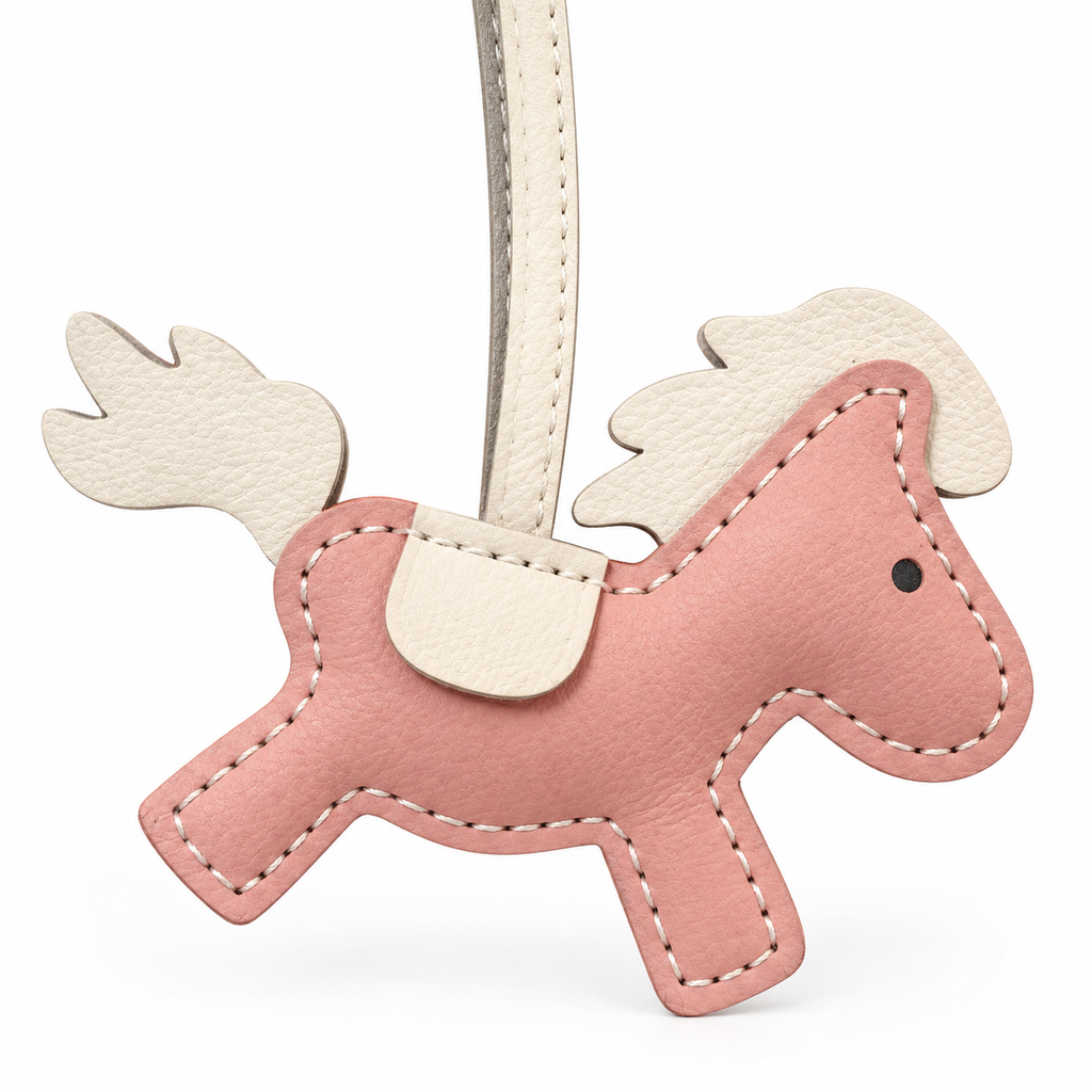 Horse vegan leather bag charm, handmade by Craftelly