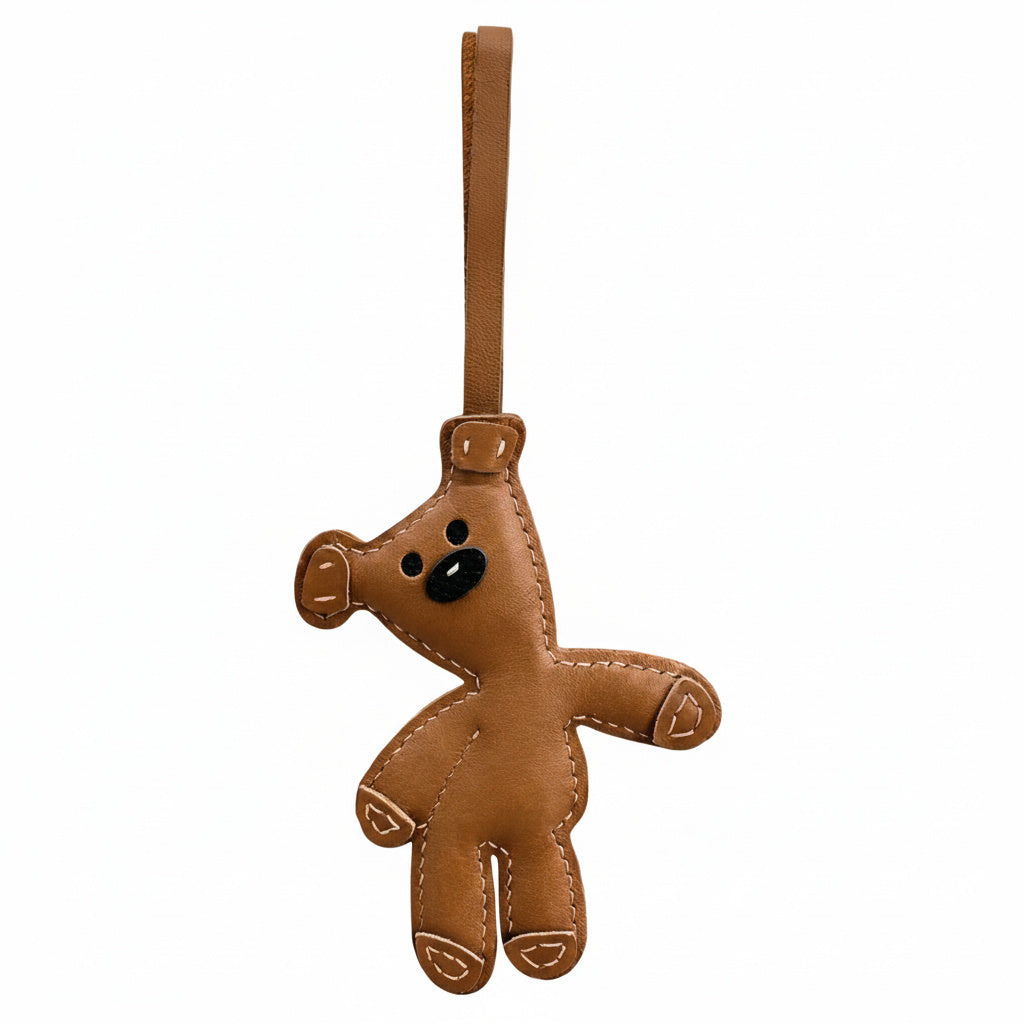 Teddy Bear Leather Charm