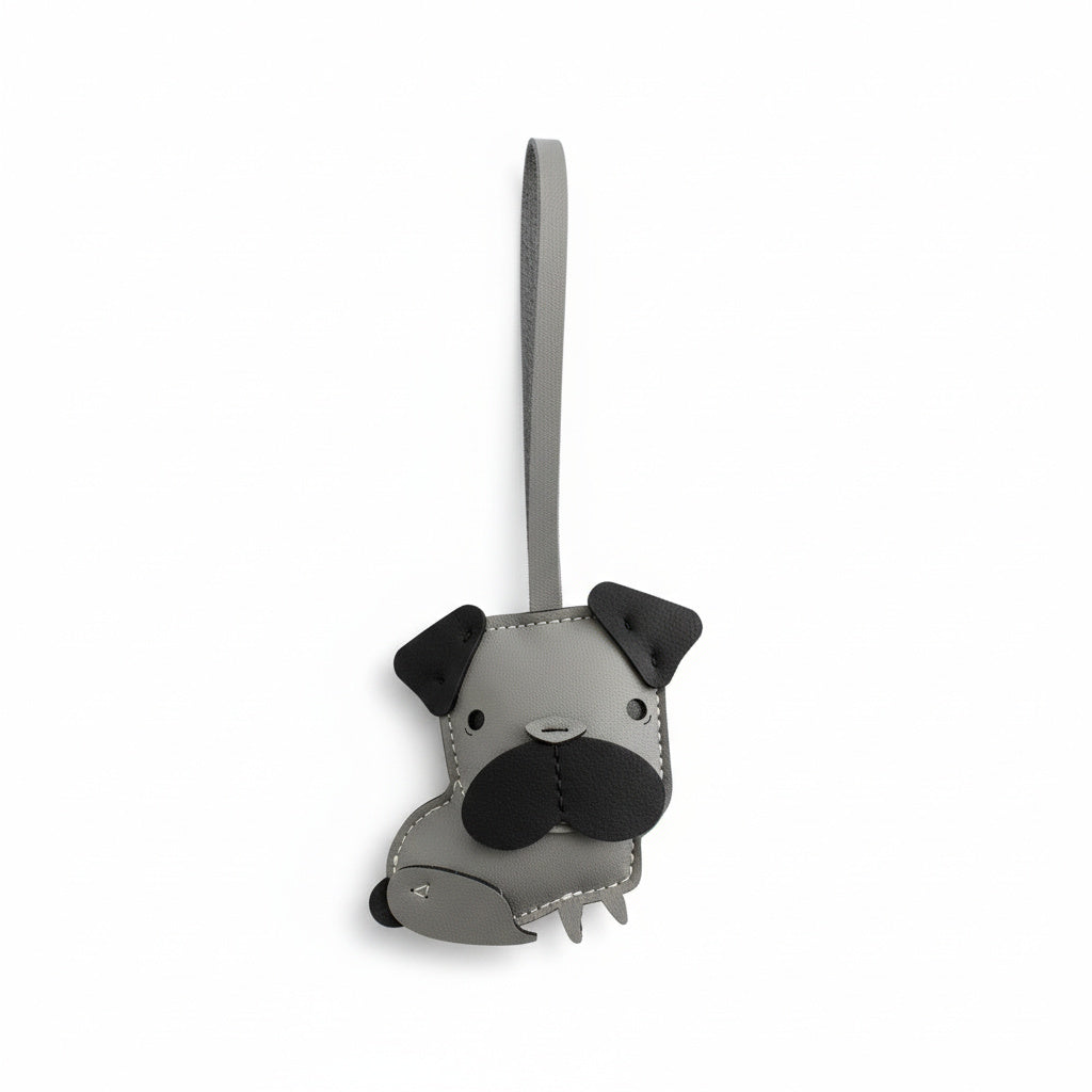 Pug Dog Leather Charm