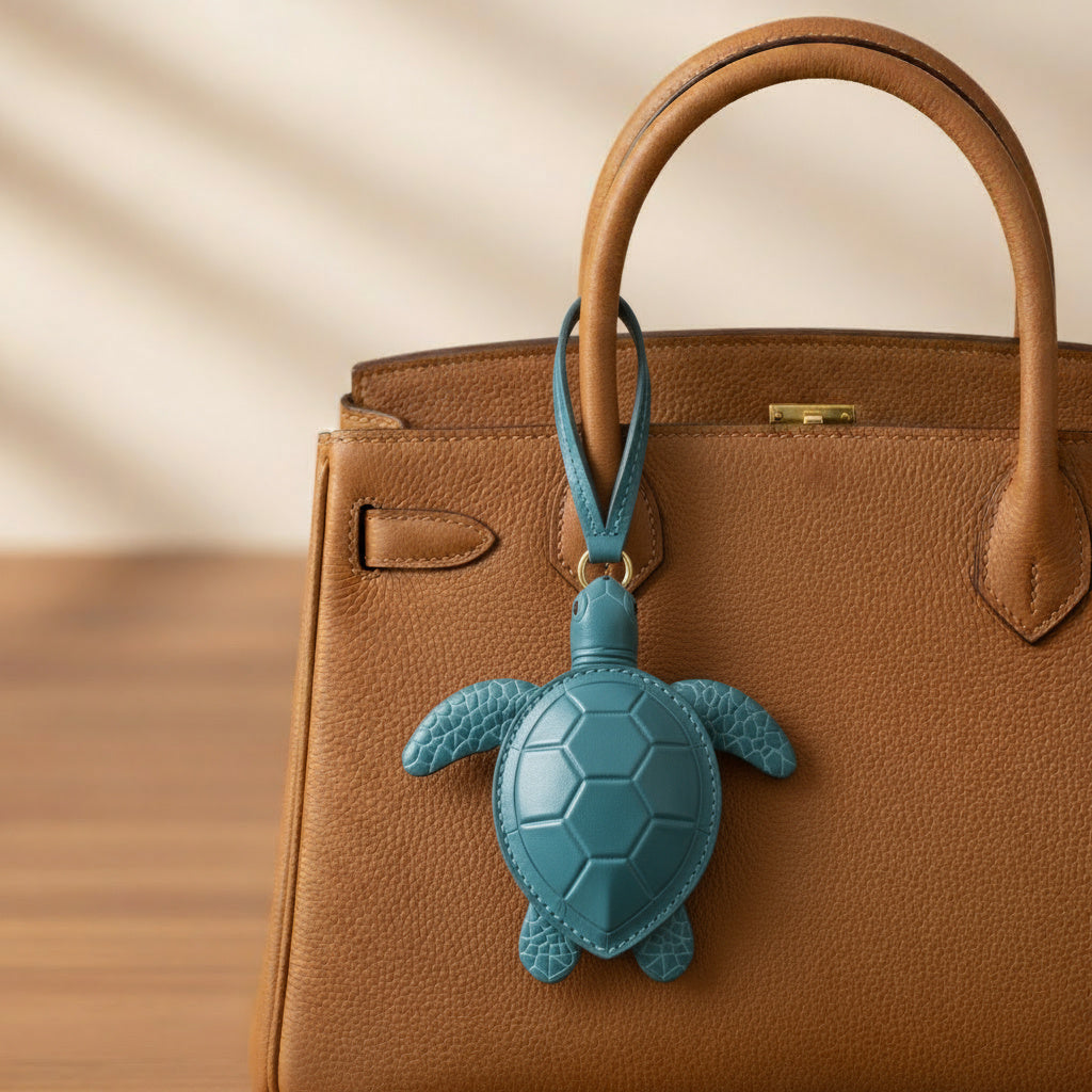 Sea Turtle Leather Charm