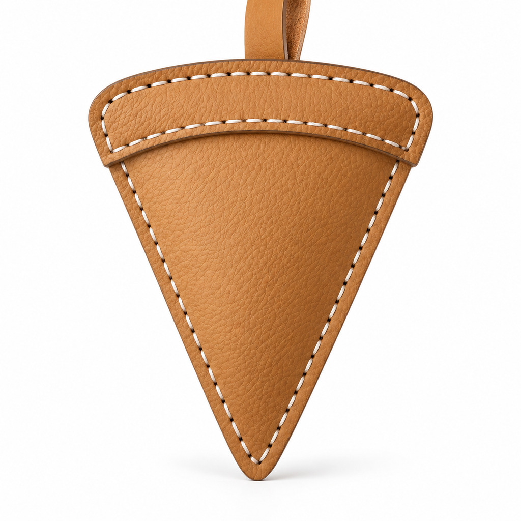 Pizza vegan leather bag charm, handmade by Craftelly