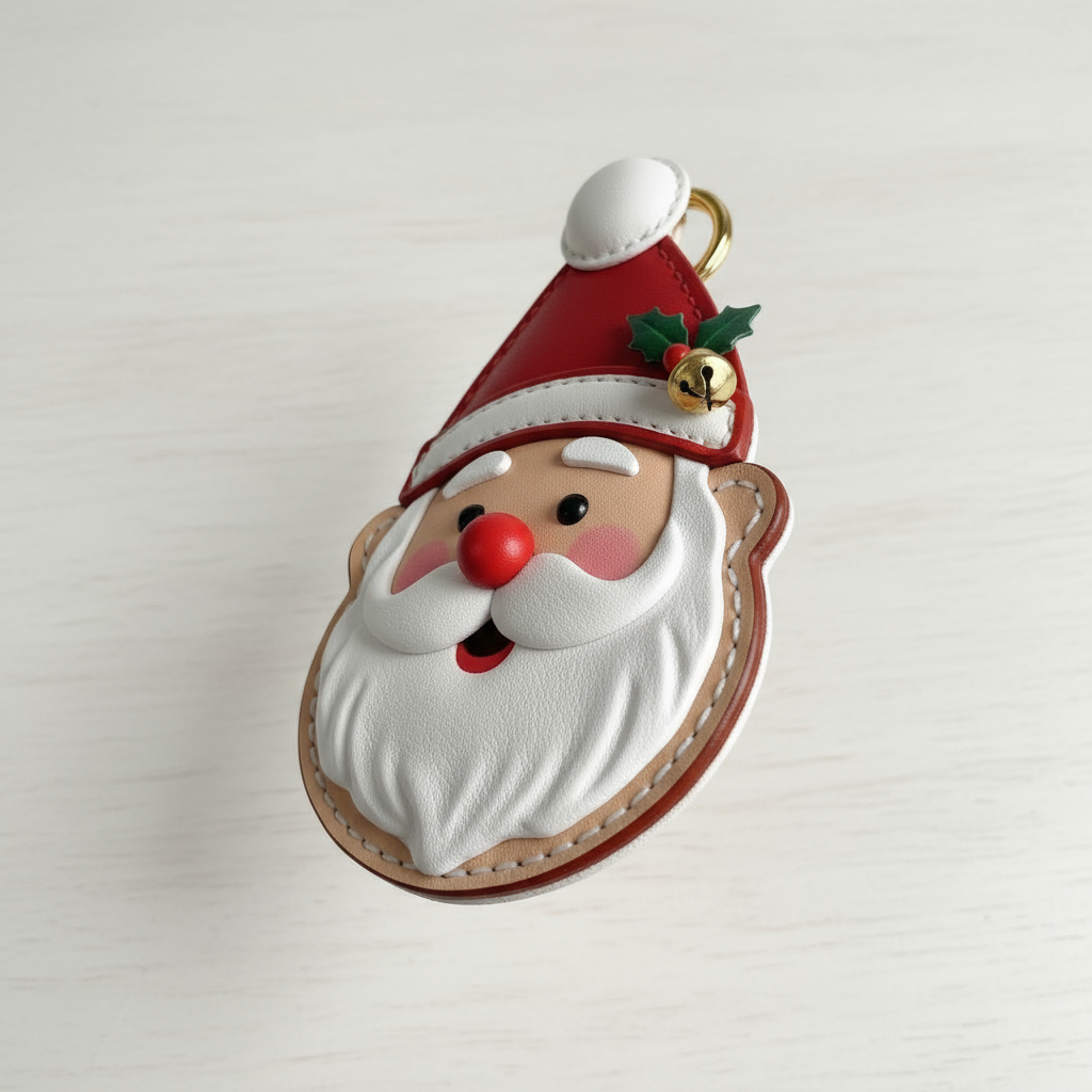 Santa Claus Leather Charm
