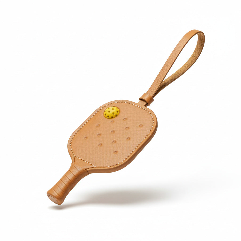 Pickle Ball Paddle Leather Charm