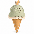 Ice Cream vegan leather bag charm, handmade by Craftelly