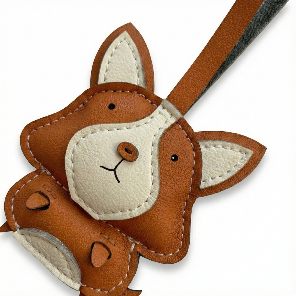 Corgi Dog Leather Charm