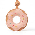 Donut vegan leather bag charm, handmade by Craftelly