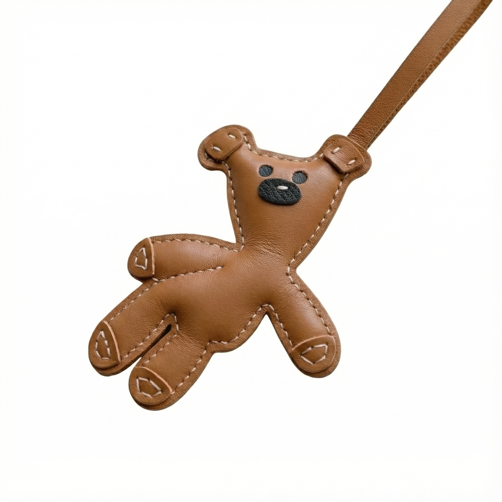 Teddy Bear Leather Charm