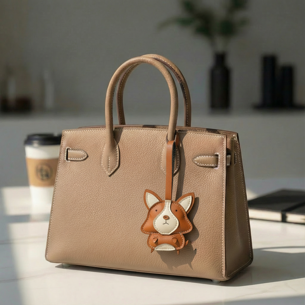 Corgi Dog Leather Charm