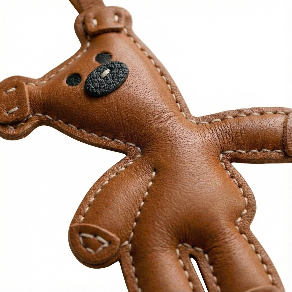 Teddy Bear Leather Charm