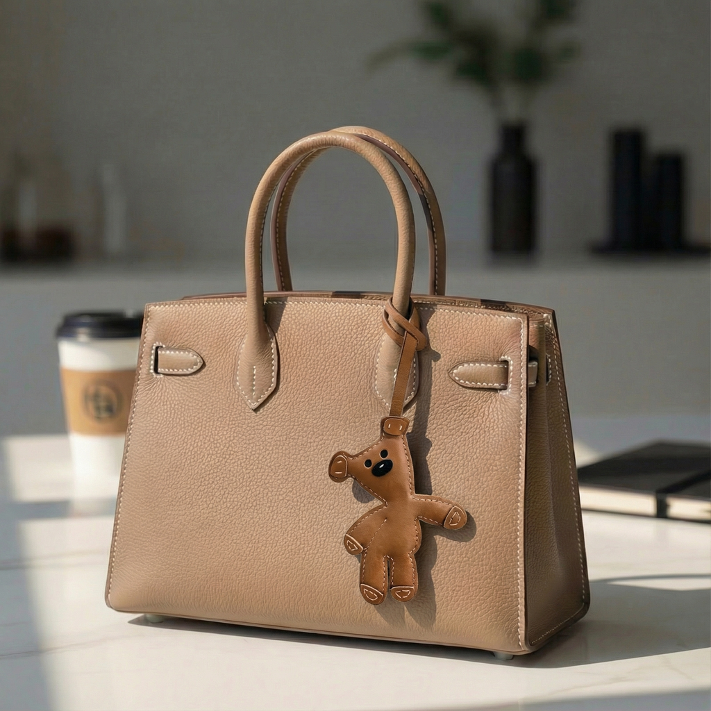 Teddy Bear Leather Charm