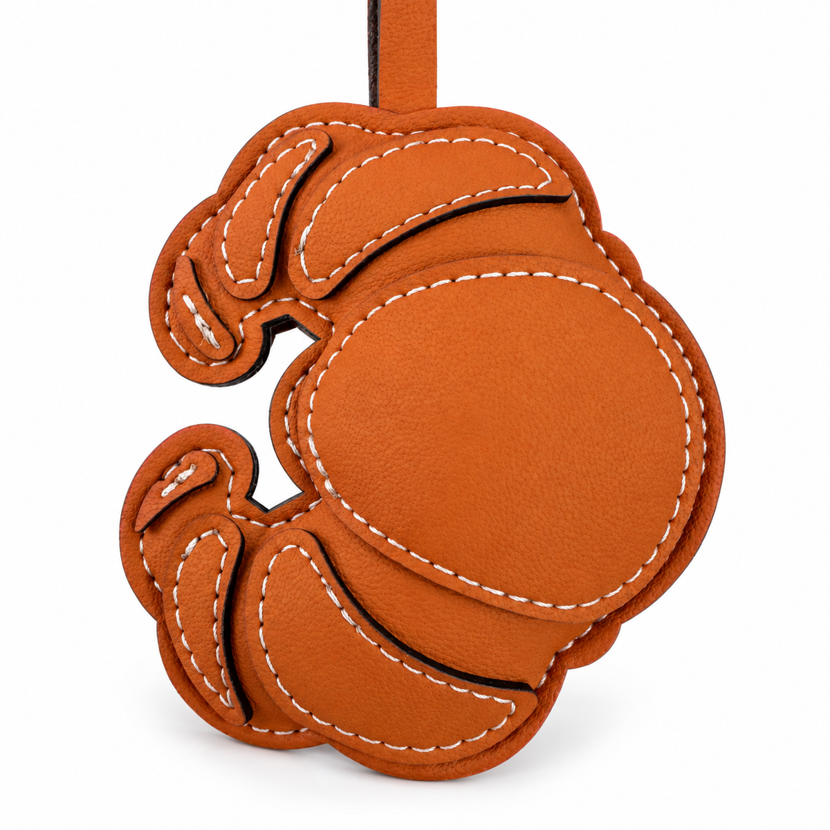 Croissant vegan leather bag charm, handmade by Craftelly