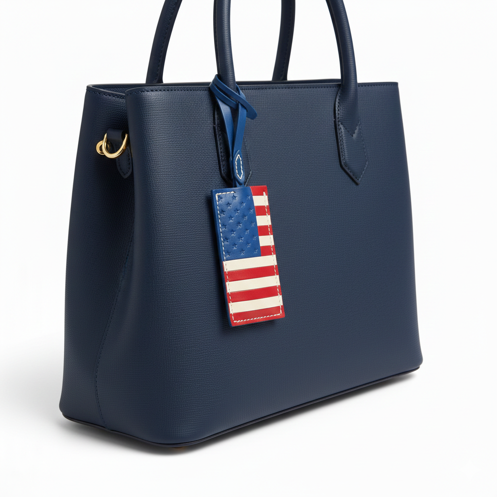 American Flag Leather Charm