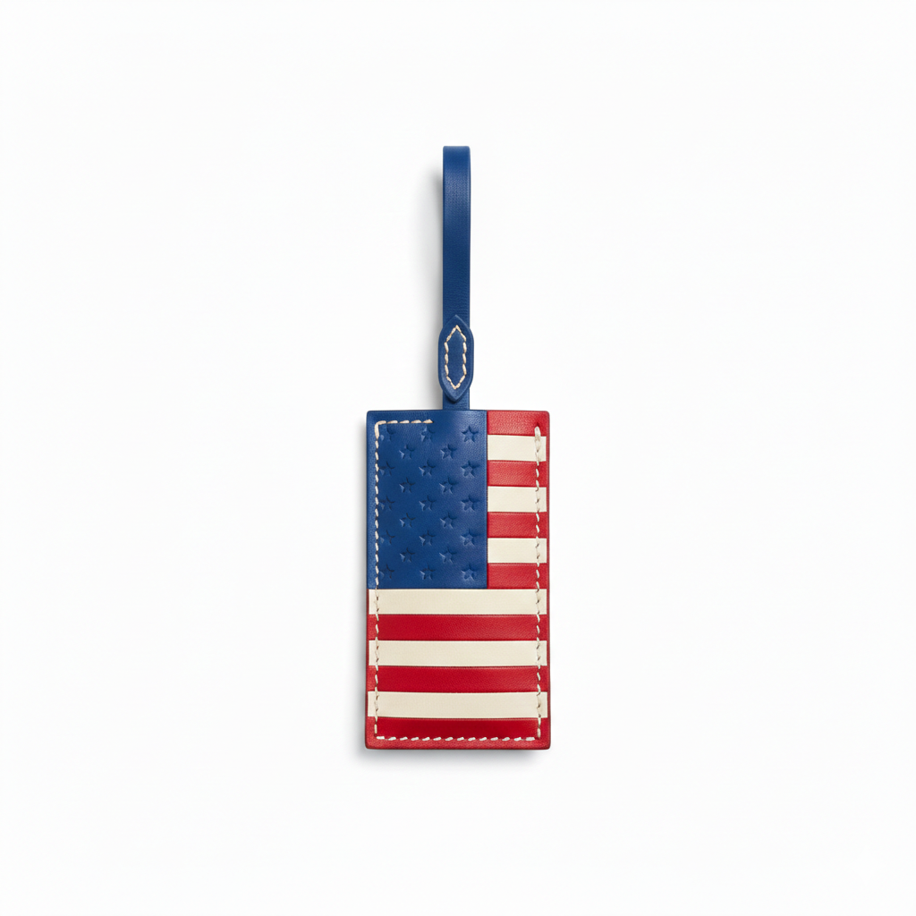 American Flag Leather Charm
