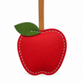Apple vegan leather bag charm, handmade by Craftelly